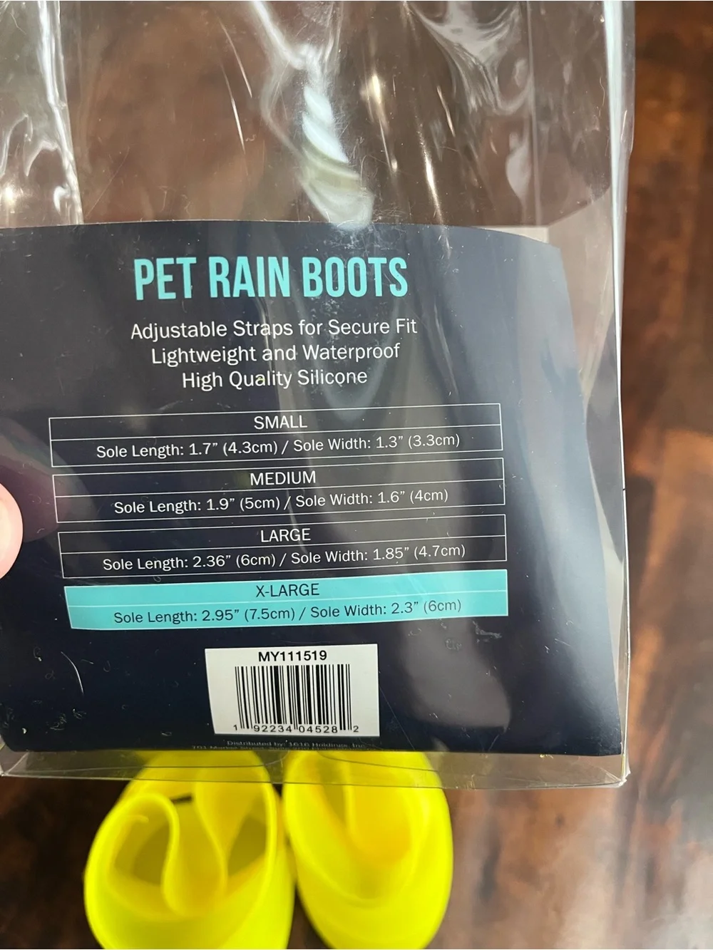 Pet Rain Boots - Bright Yellow (XL)